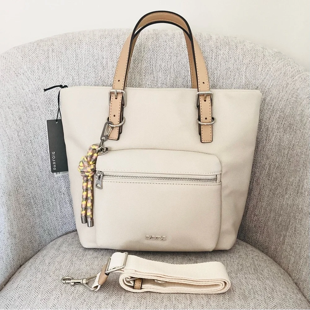 Parfois Top Handle Crossbody Neutrals Beige Tan Off white Tote Bag